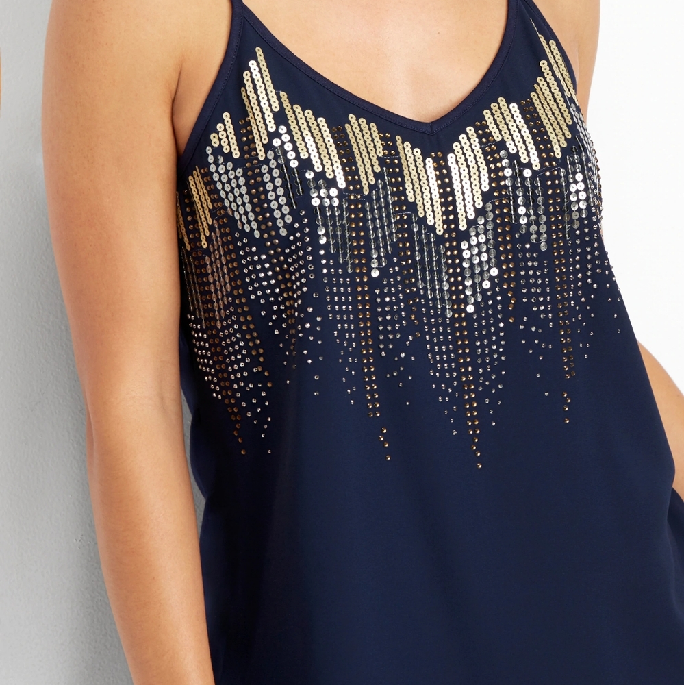 Maurices Blue Sequin Tank